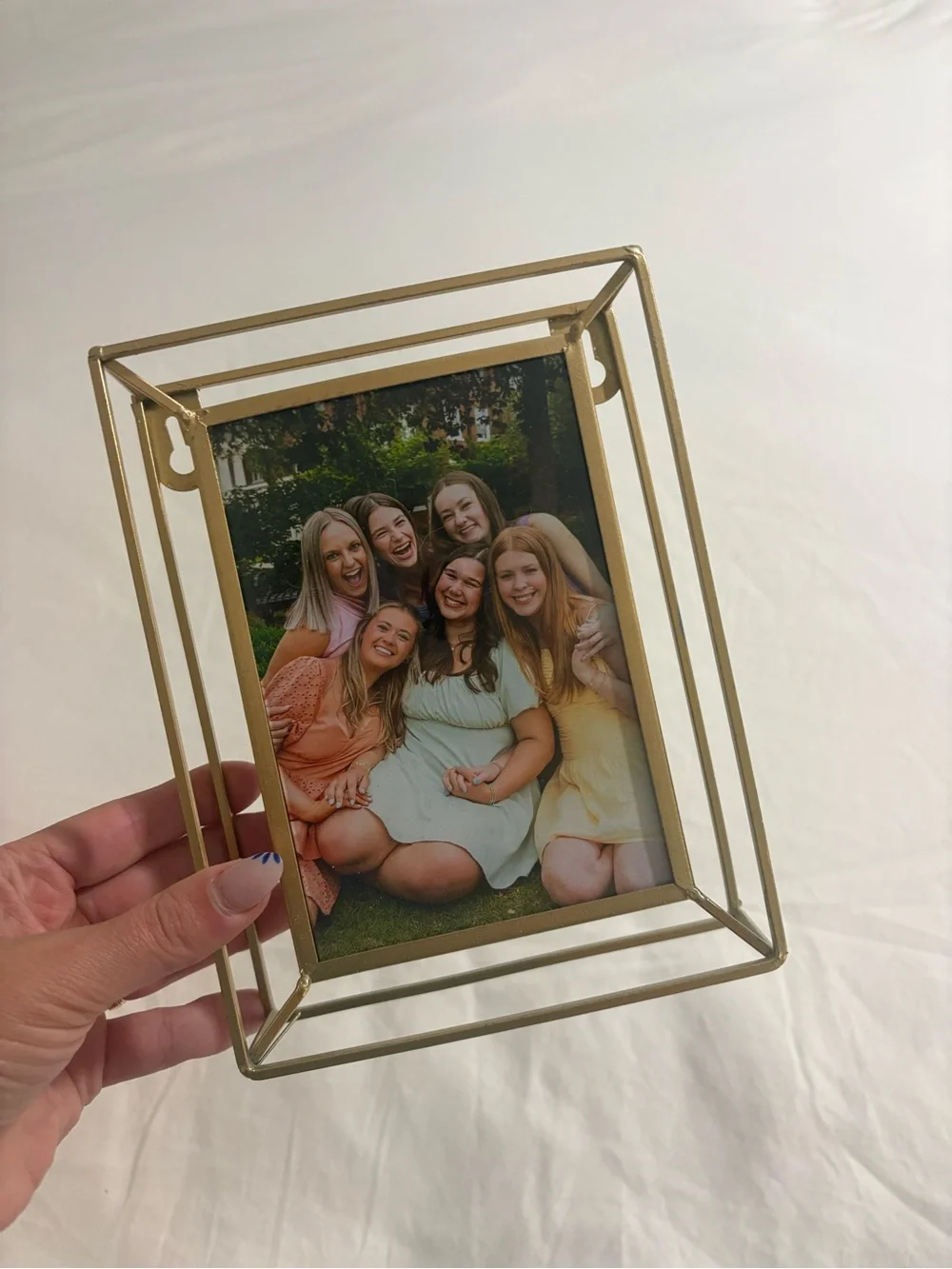 4x6 Gold Geometric Metal Photo Frame - Home Accents
